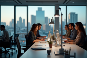 Bureaux modernes à Orléans avec jeunes professionnels