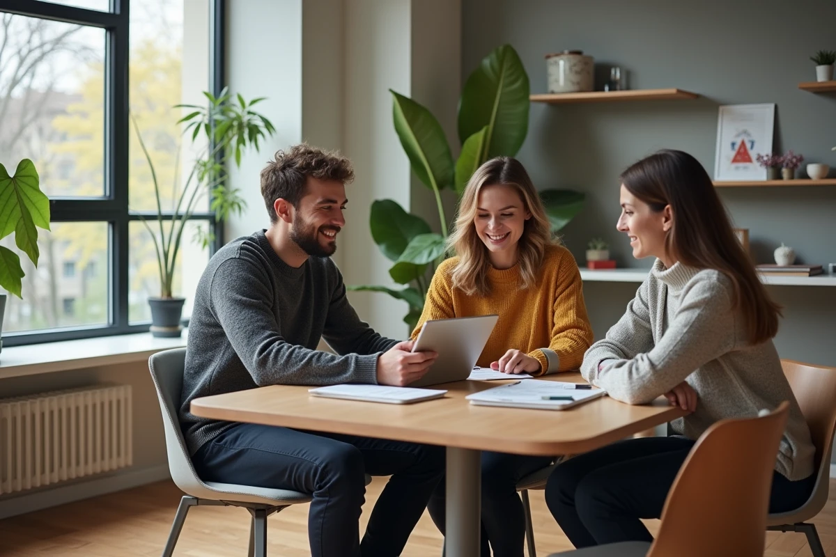 Groupe de freelances collaborant autour d