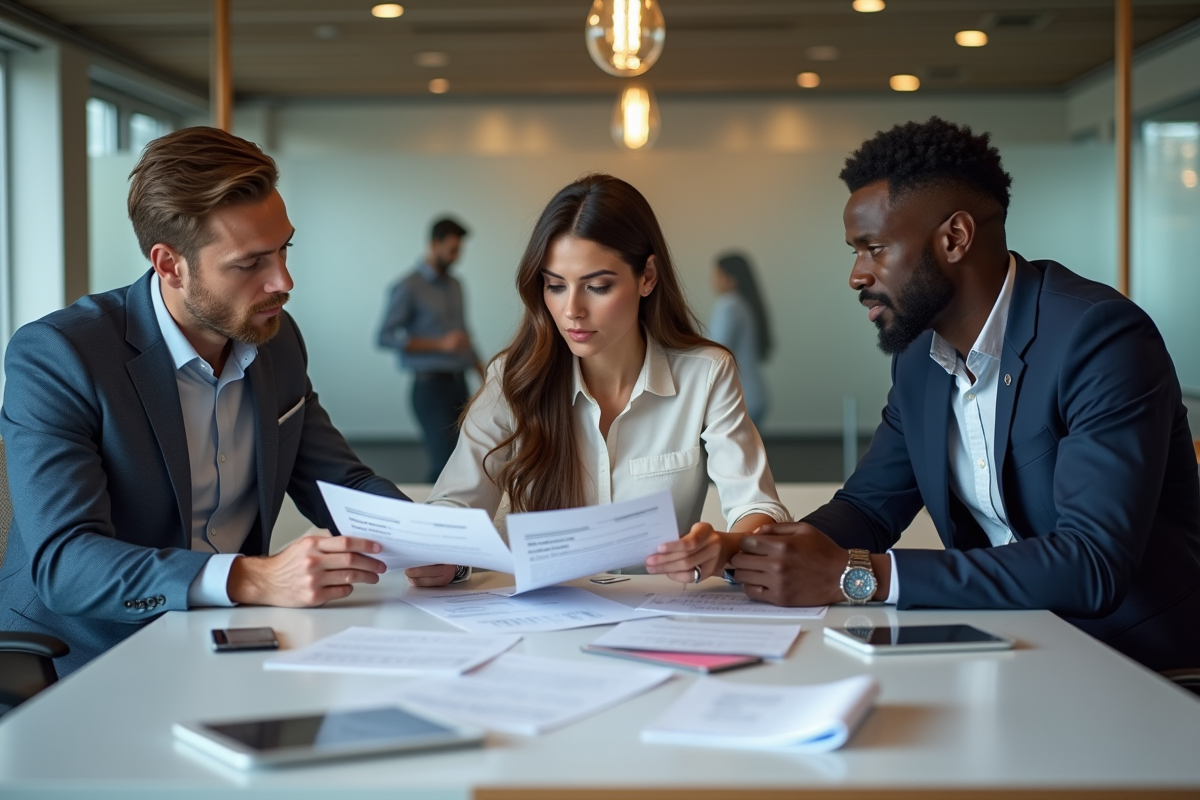 Groupe de jeunes professionnels en réunion d