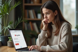 Jeune femme concentrée utilisant un ordinateur portable pour sa privacy